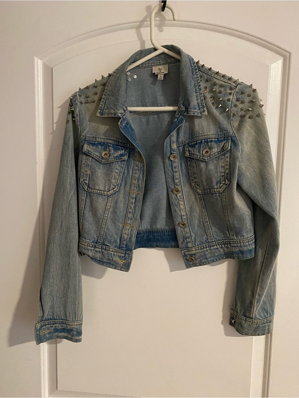 Studded Light Wash Denim Jacket